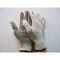Black PVC Dots Safety Glove (DKP107)